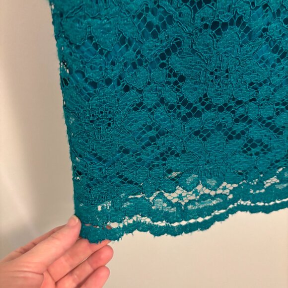 Banana Republic - L'Wren Scott Collection Teal Lace Skirt - Women's Size 4 - Picture 3 of 6